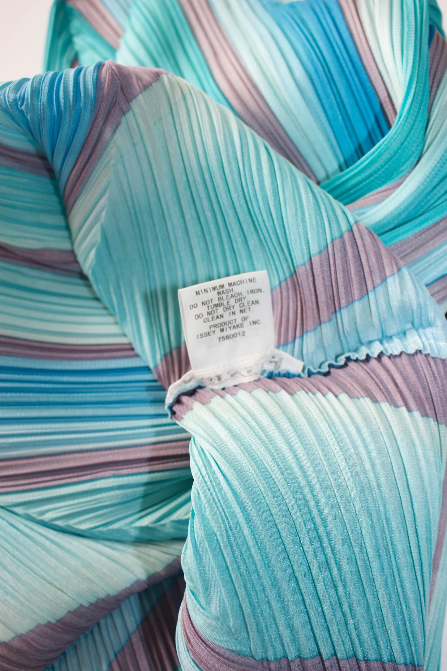 Issey Miyake Pleats Please blue longsleeve top