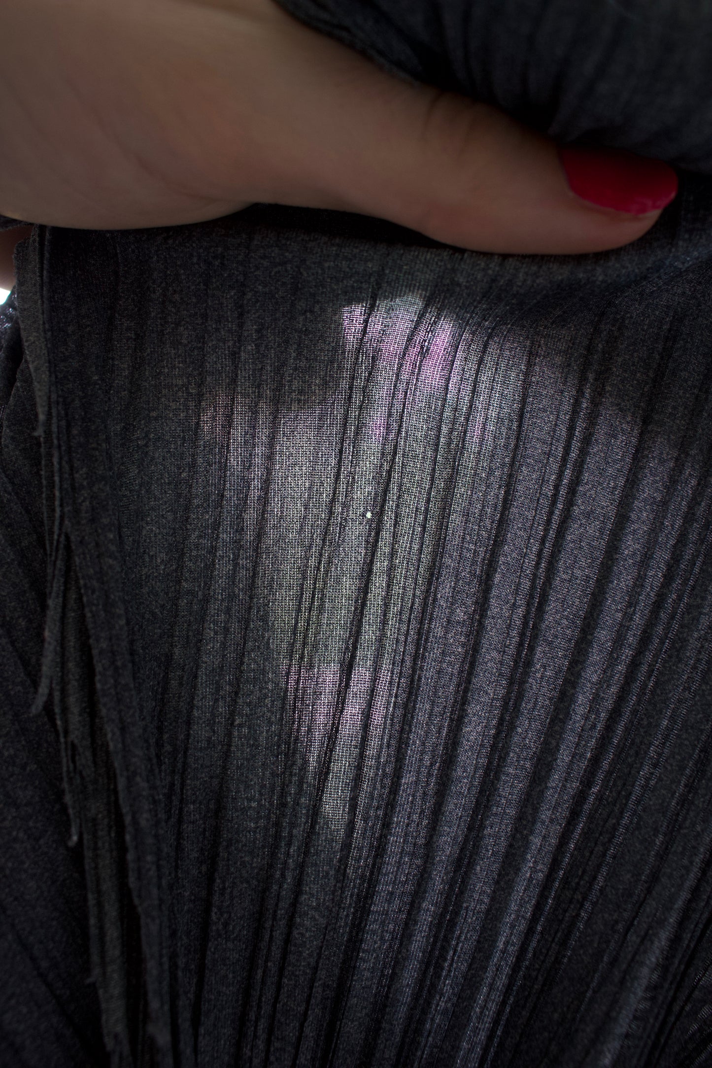 Issey Miyake Pleats Please grey sleeveless top