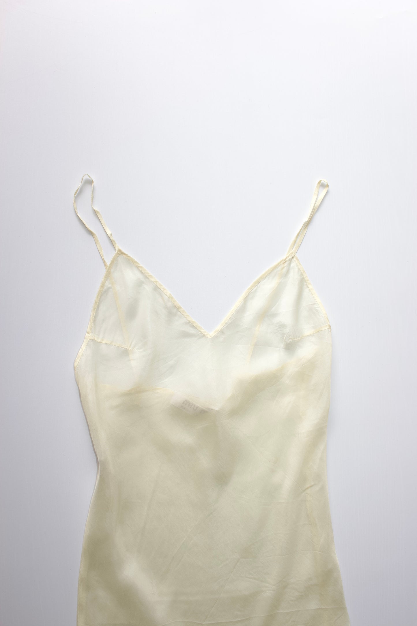 Miu Miu 90s yellow silk dress