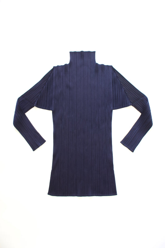 Issey Miyake 2007 Pleats Please navy longsleeve top