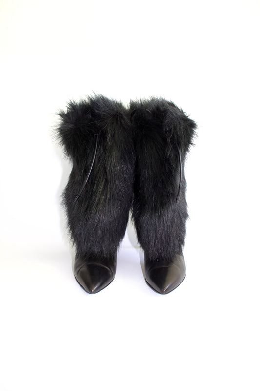 Emporio Armani black boots with fur