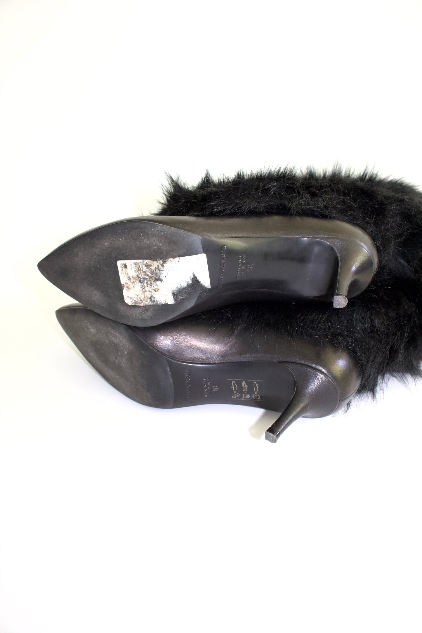 Emporio Armani black boots with fur