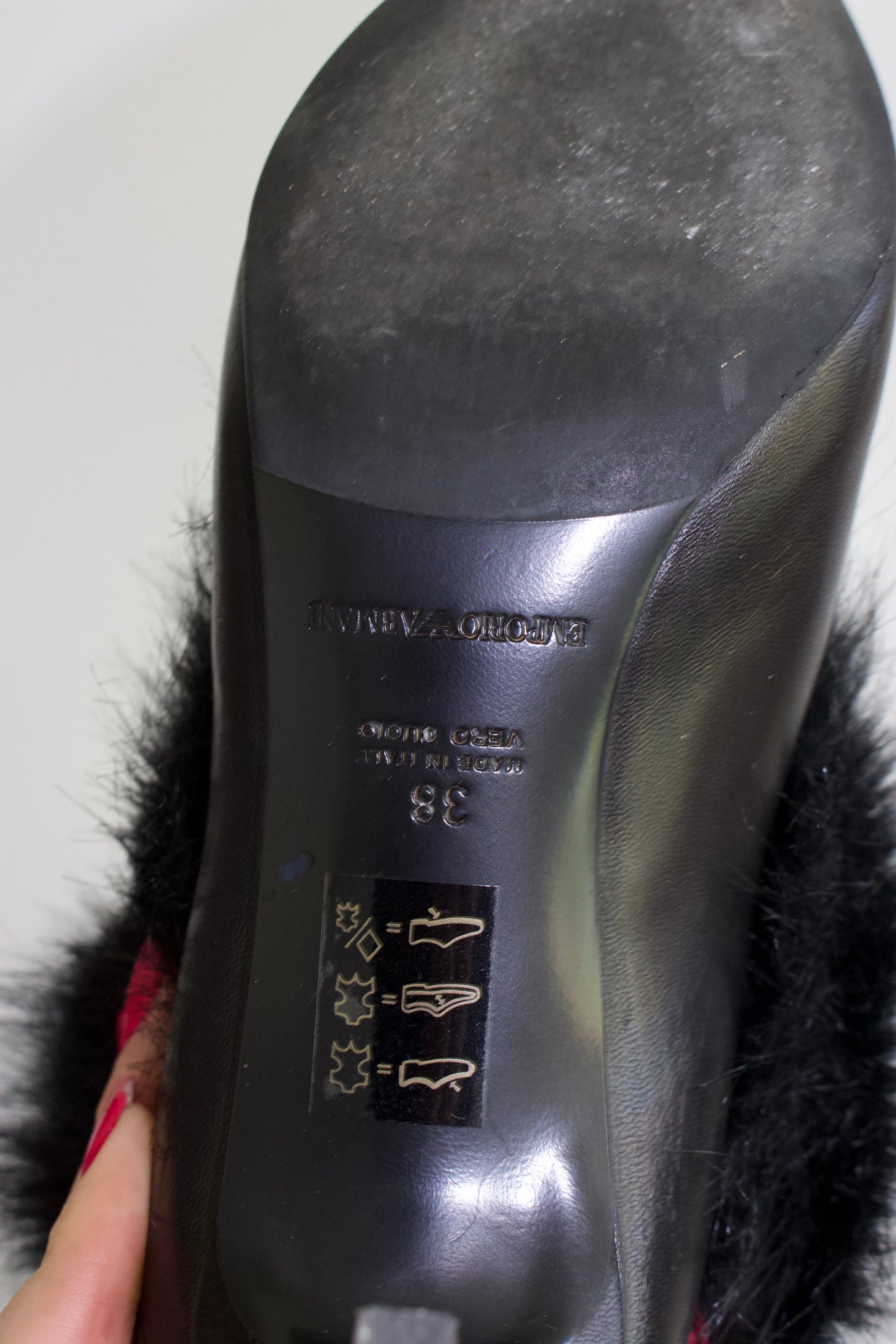 Emporio Armani black boots with fur
