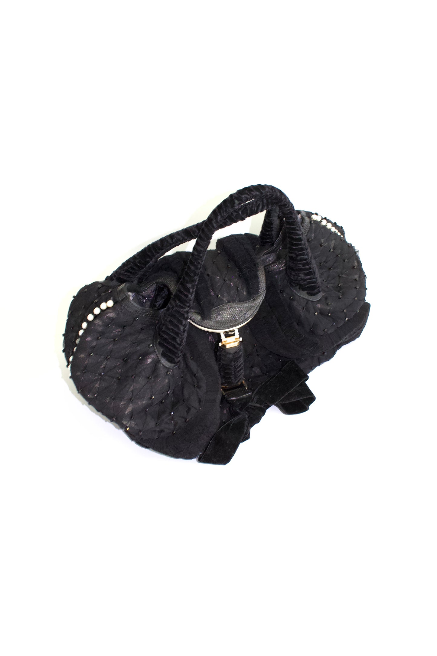 Fendi FW 2005 black lace Spy bag