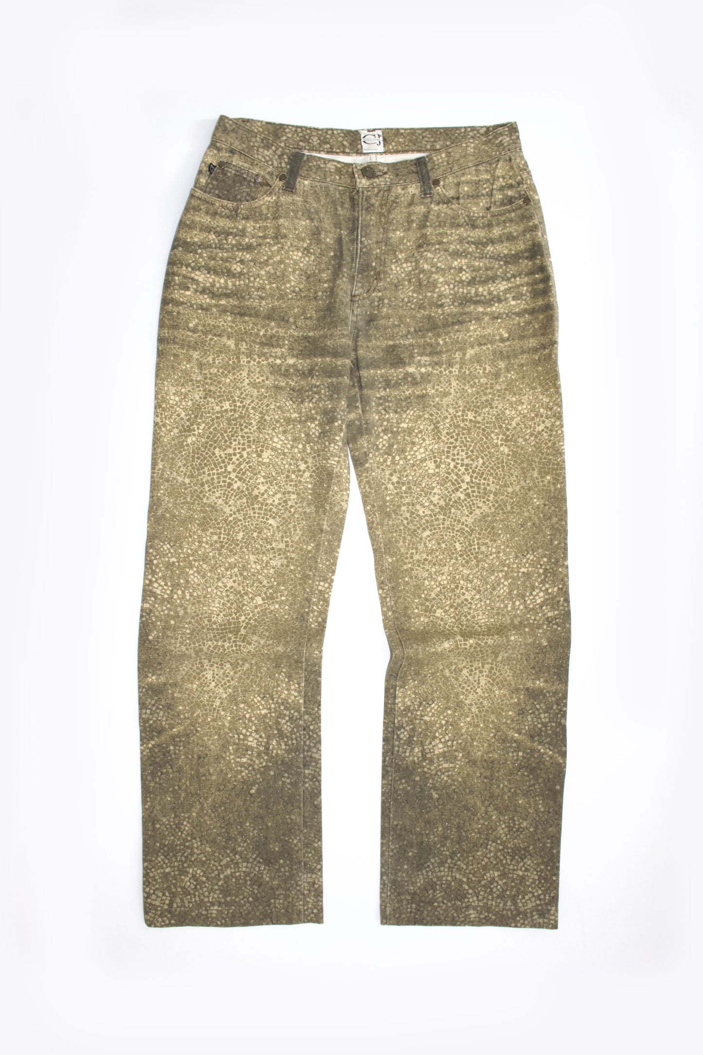 Roberto Cavalli golden mosaic-printed jeans