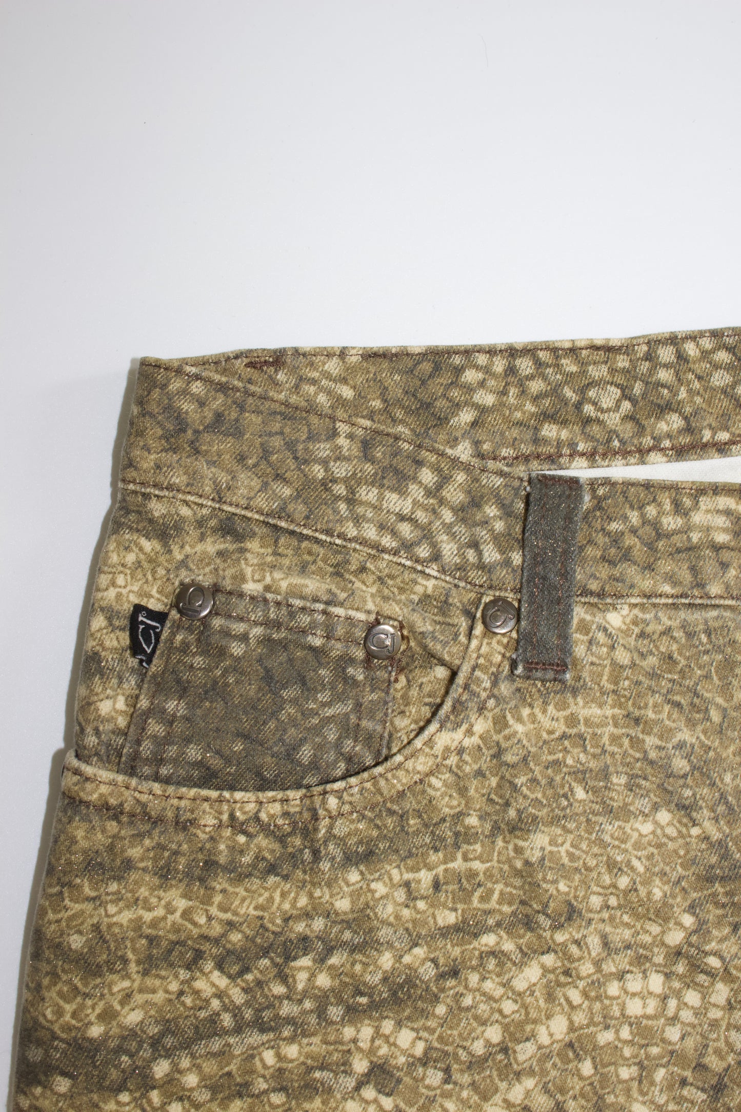 Roberto Cavalli golden mosaic-printed jeans