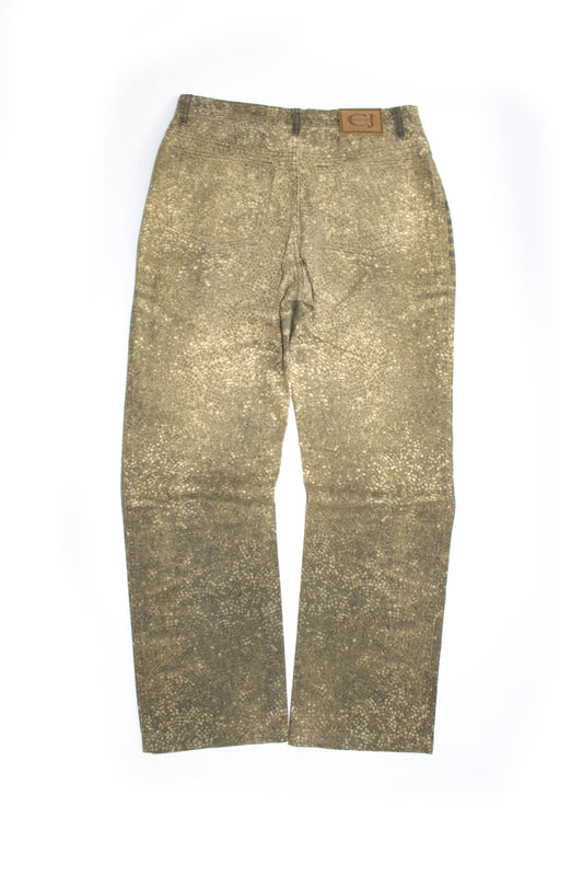Roberto Cavalli golden mosaic-printed jeans
