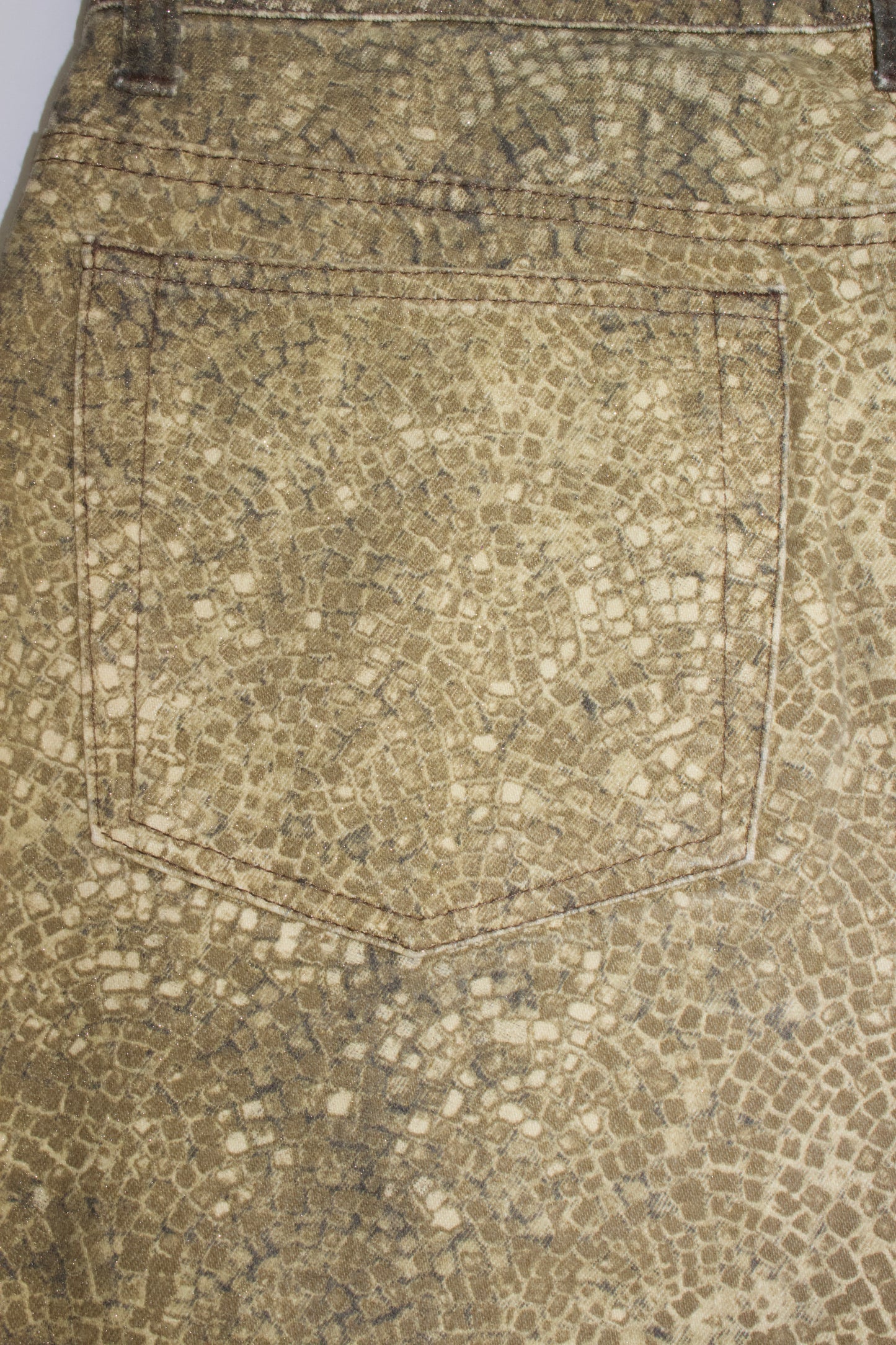Roberto Cavalli golden mosaic-printed jeans