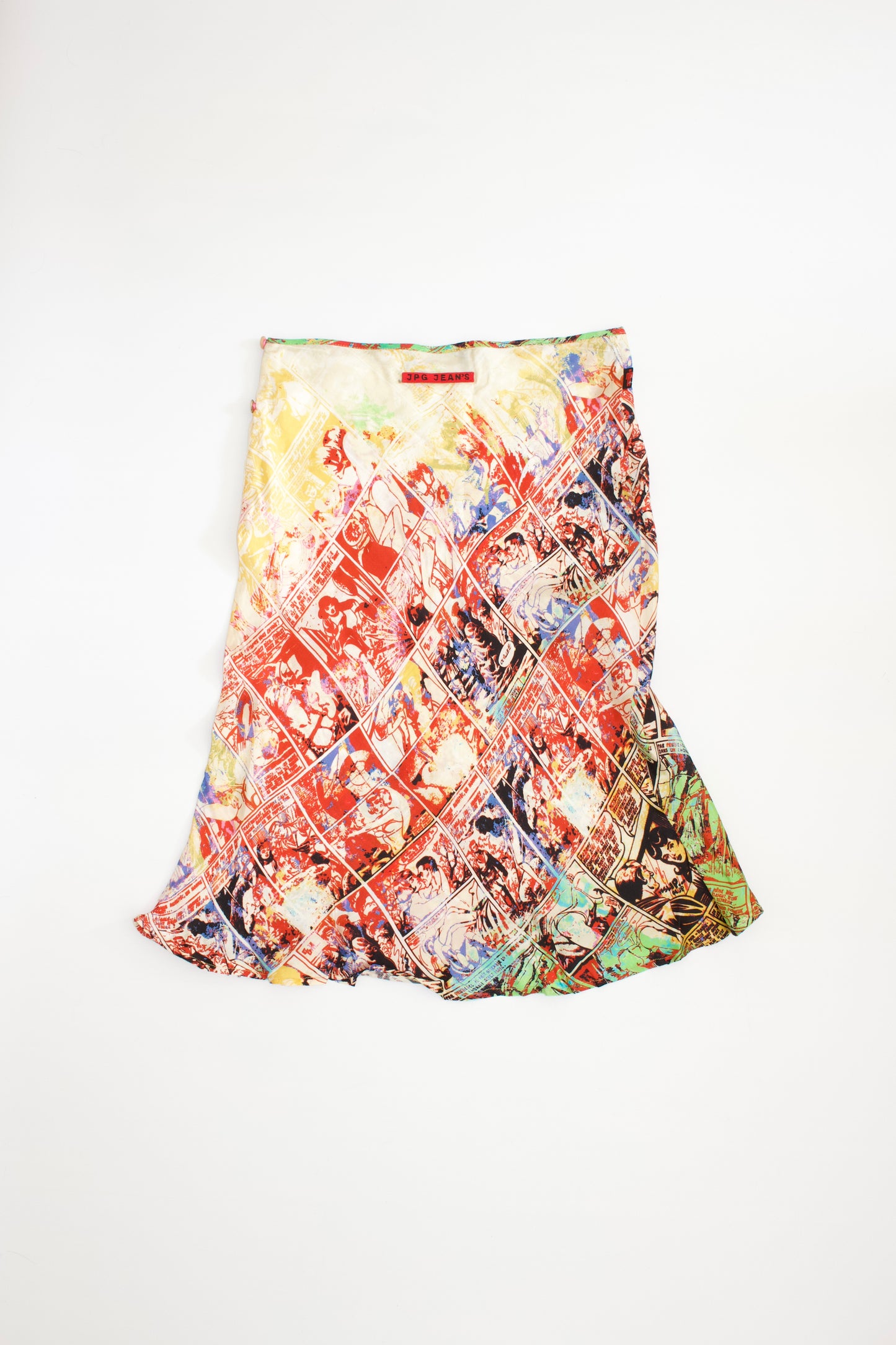 Jean Paul Gaultier FW1995 'Safe Sex’ comic print midi-skirt