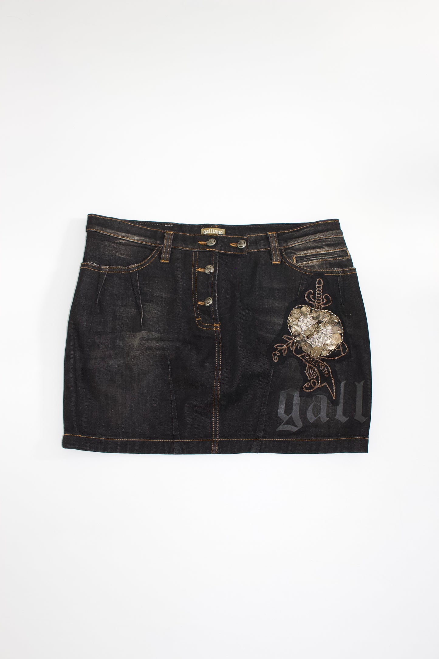 Galliano black mini skirt