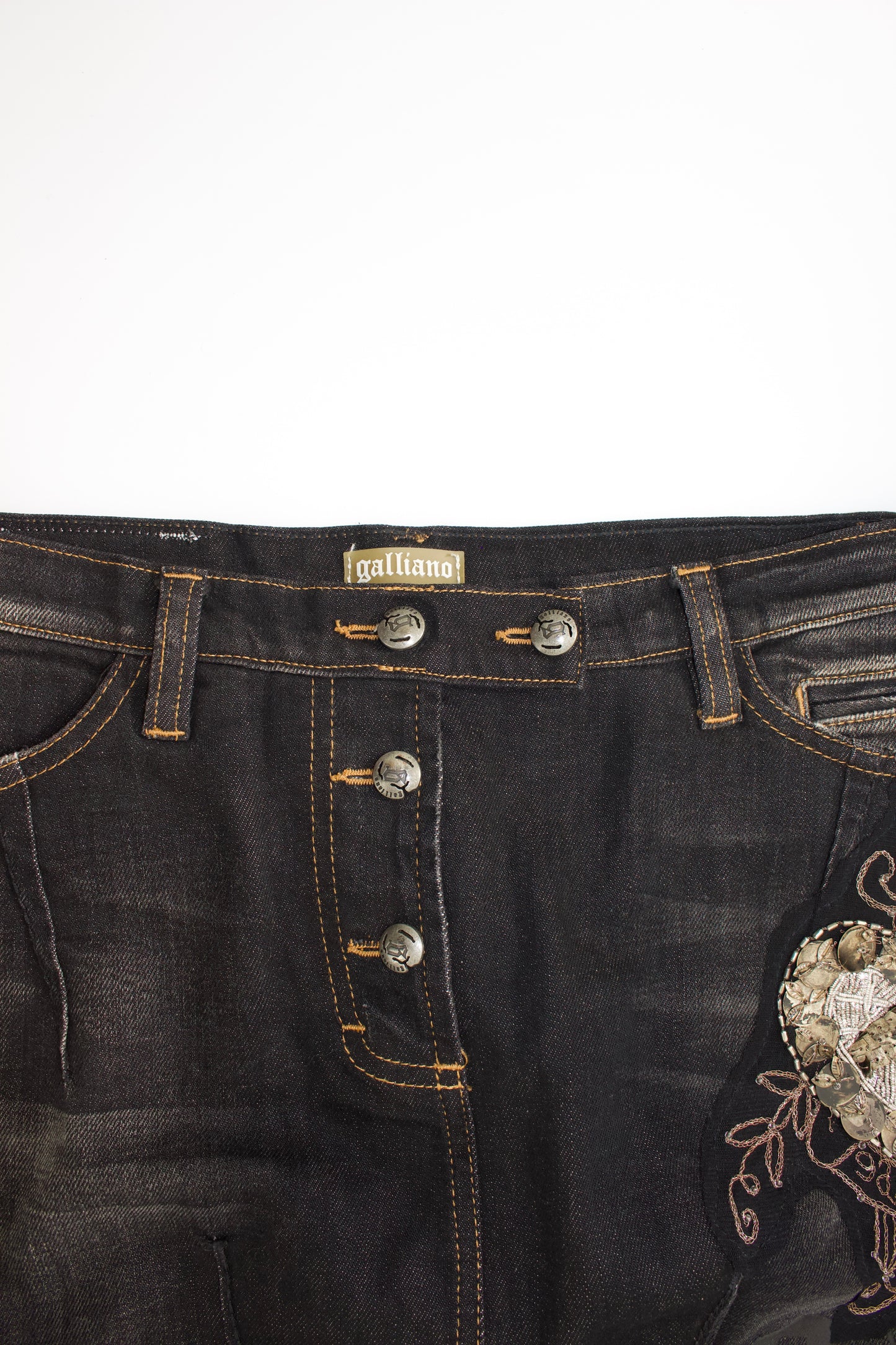 Galliano black mini skirt