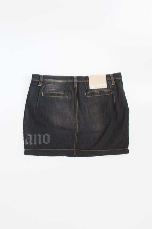 Galliano black mini skirt