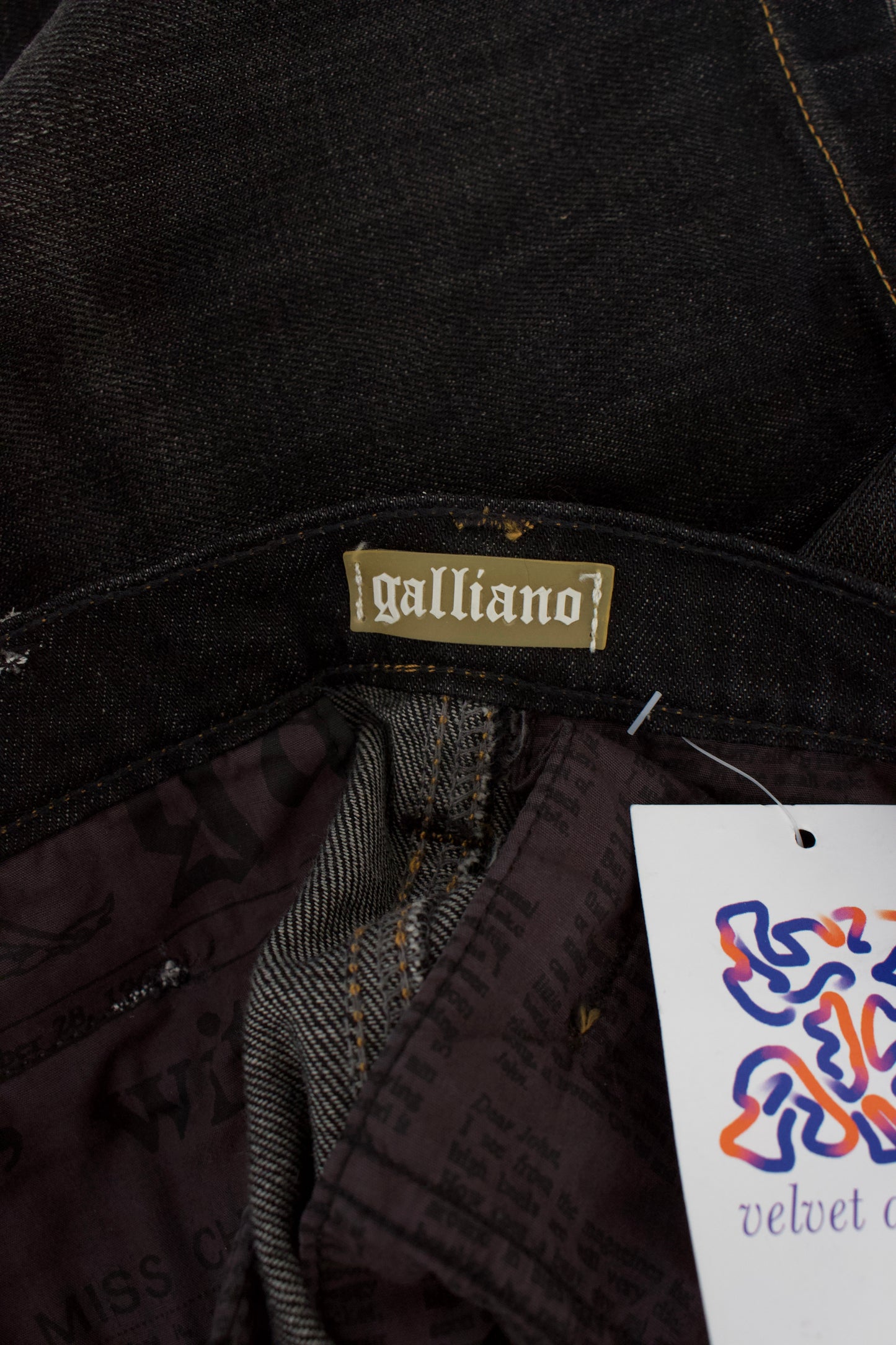 Galliano black mini skirt