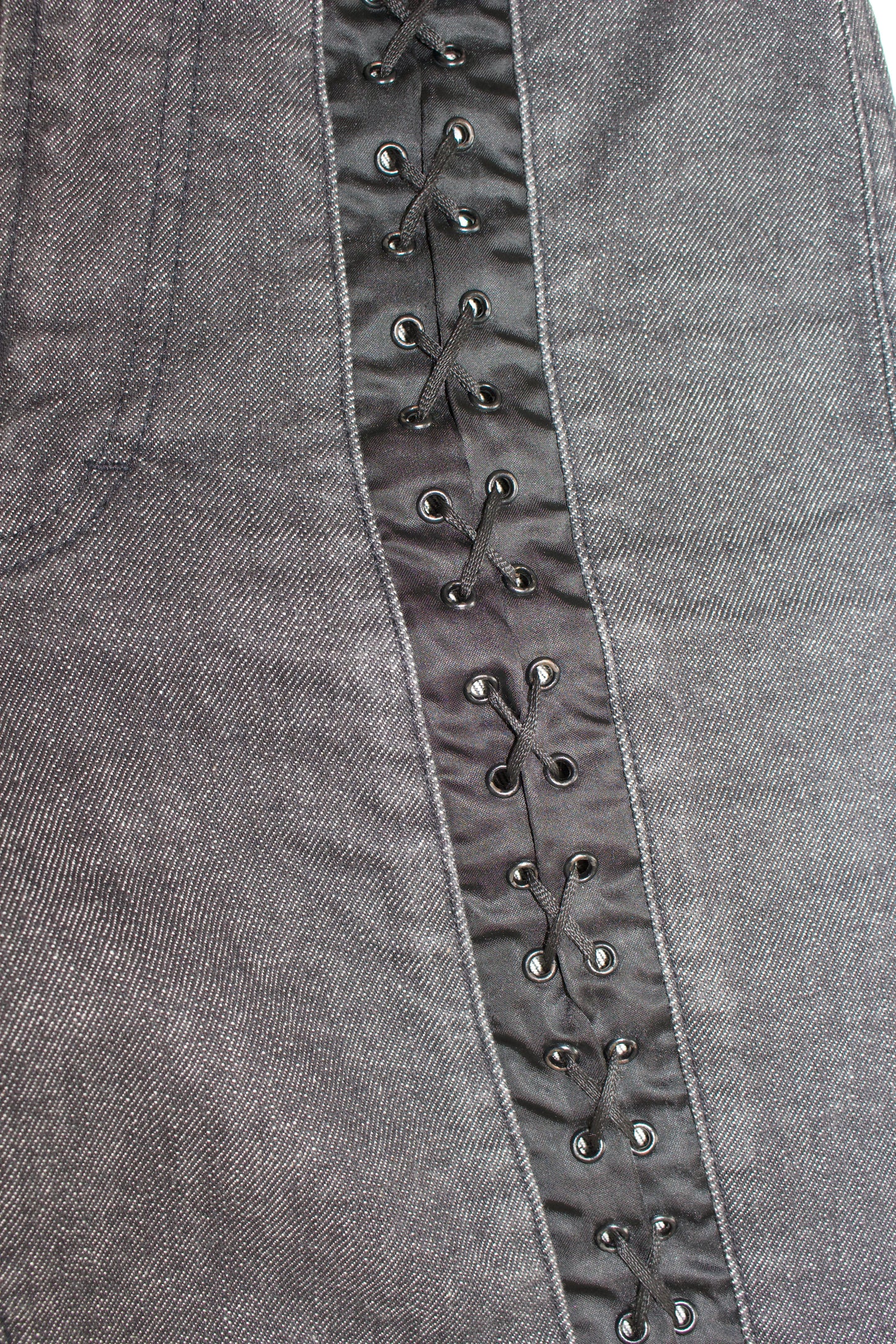 Dolce & Gabbana SS 2002 grey lace-up jeans