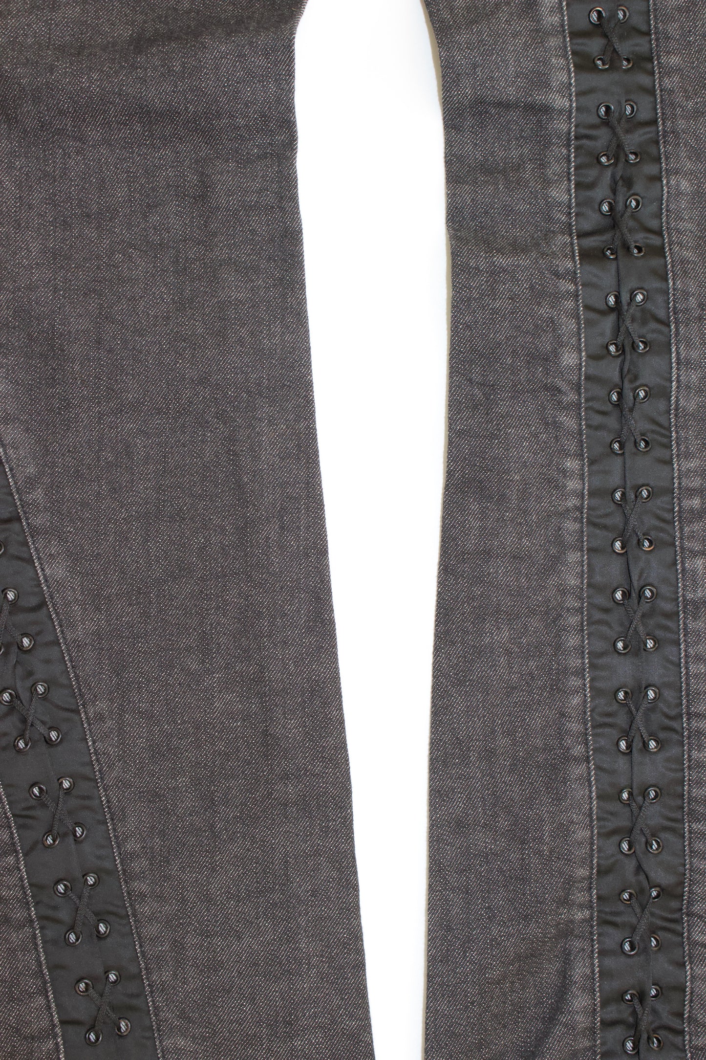 Dolce & Gabbana SS 2002 grey lace-up jeans