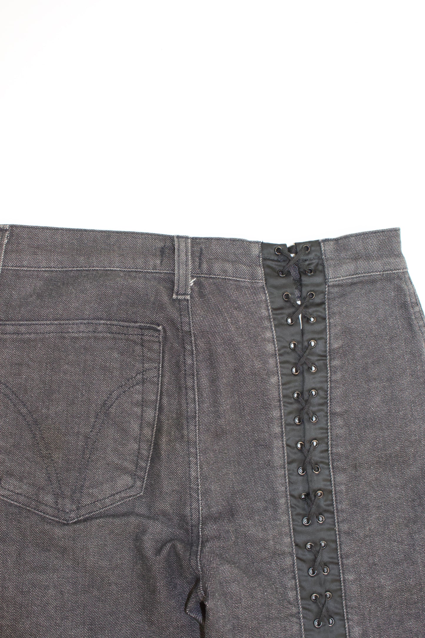 Dolce & Gabbana SS 2002 grey lace-up jeans