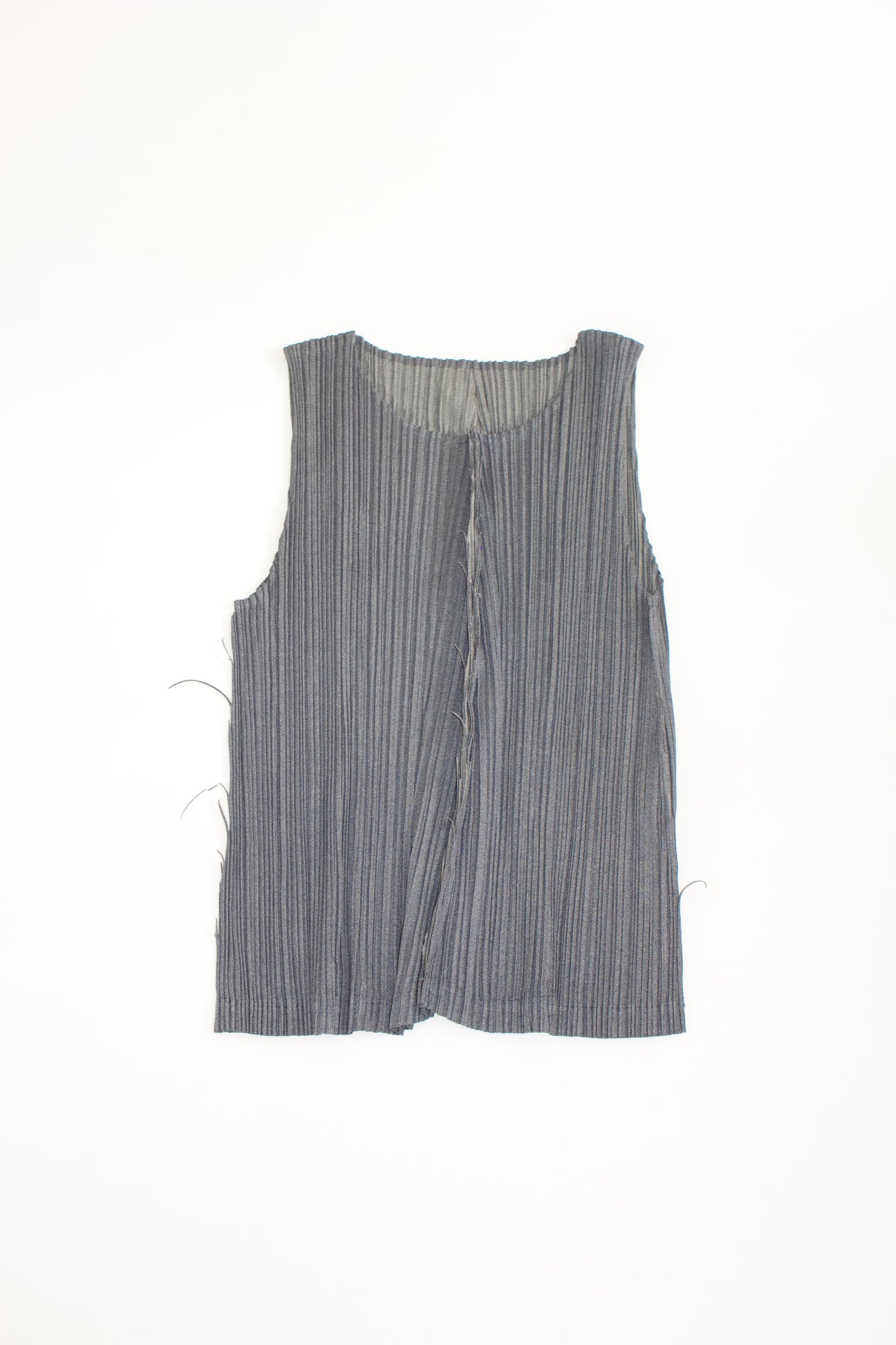 Issey Miyake Pleats Please grey sleeveless top