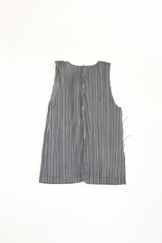 Issey Miyake Pleats Please grey sleeveless top