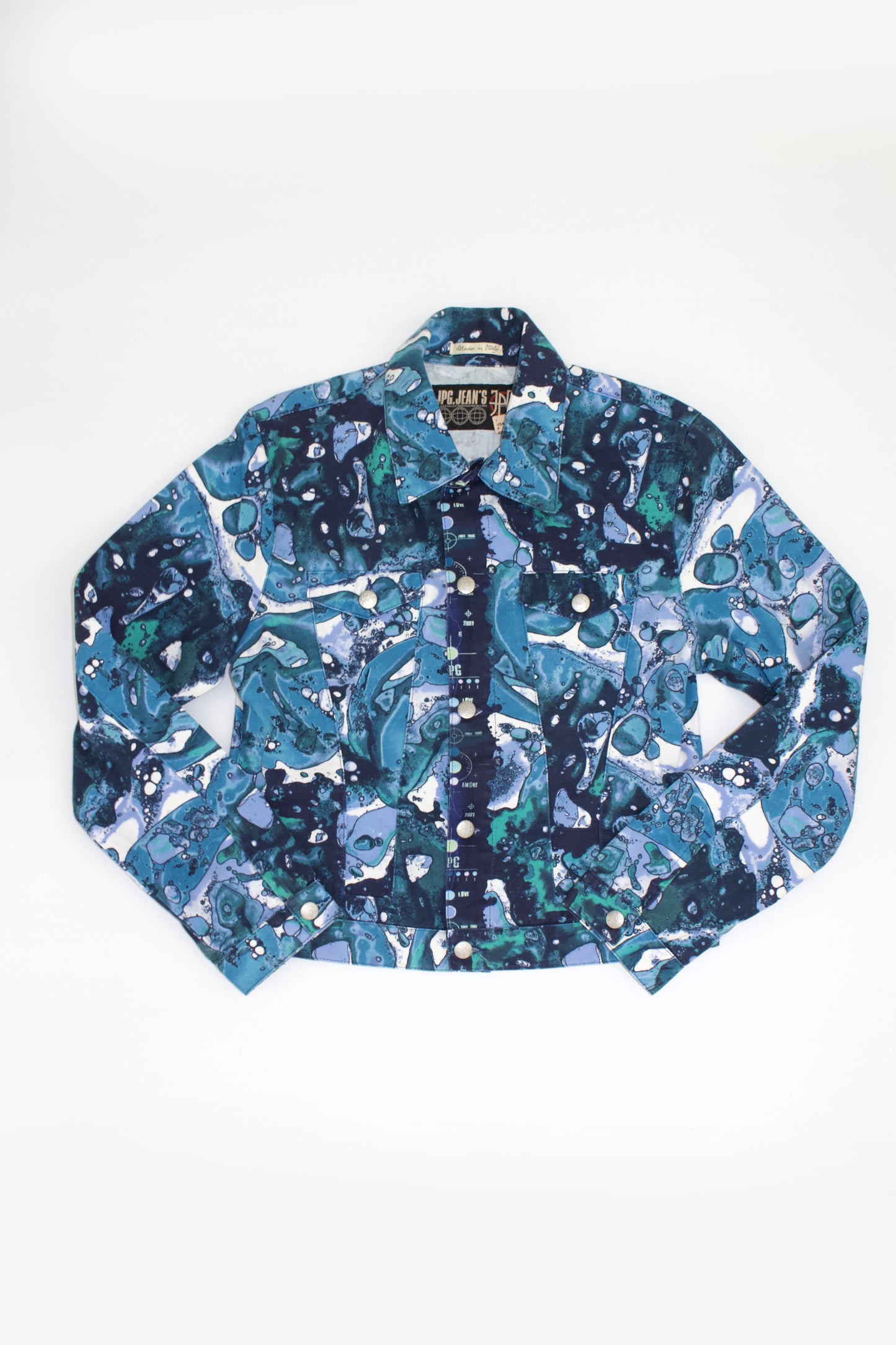 Jean Paul Gaultier SS 2001 blue printed jacket