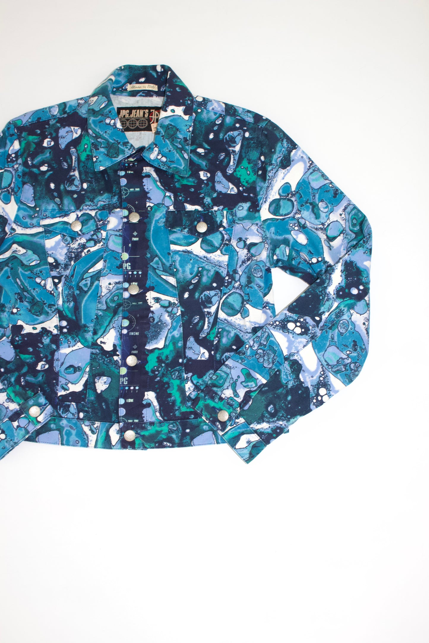 Jean Paul Gaultier SS 2001 blue printed jacket