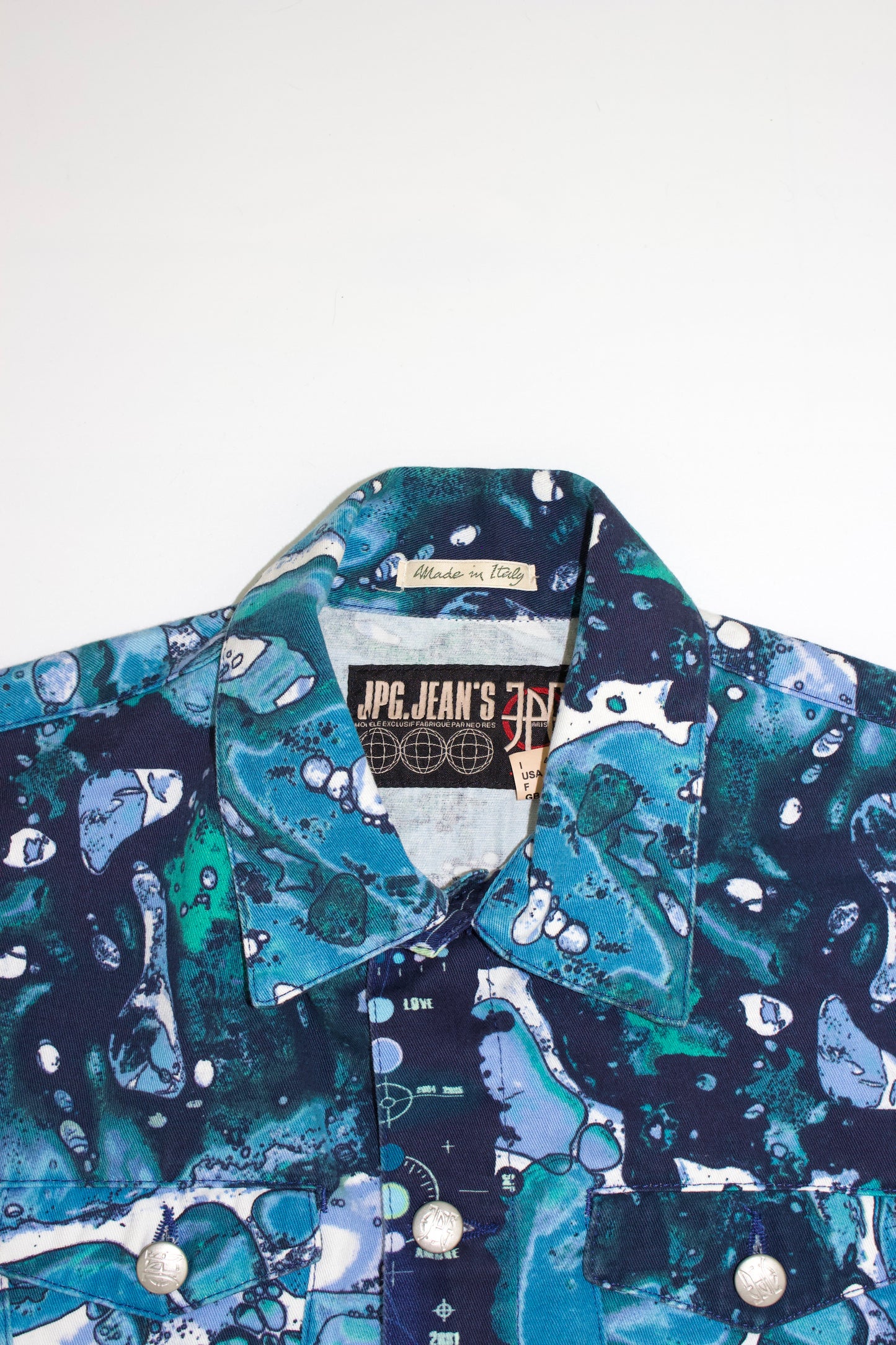 Jean Paul Gaultier SS 2001 blue printed jacket