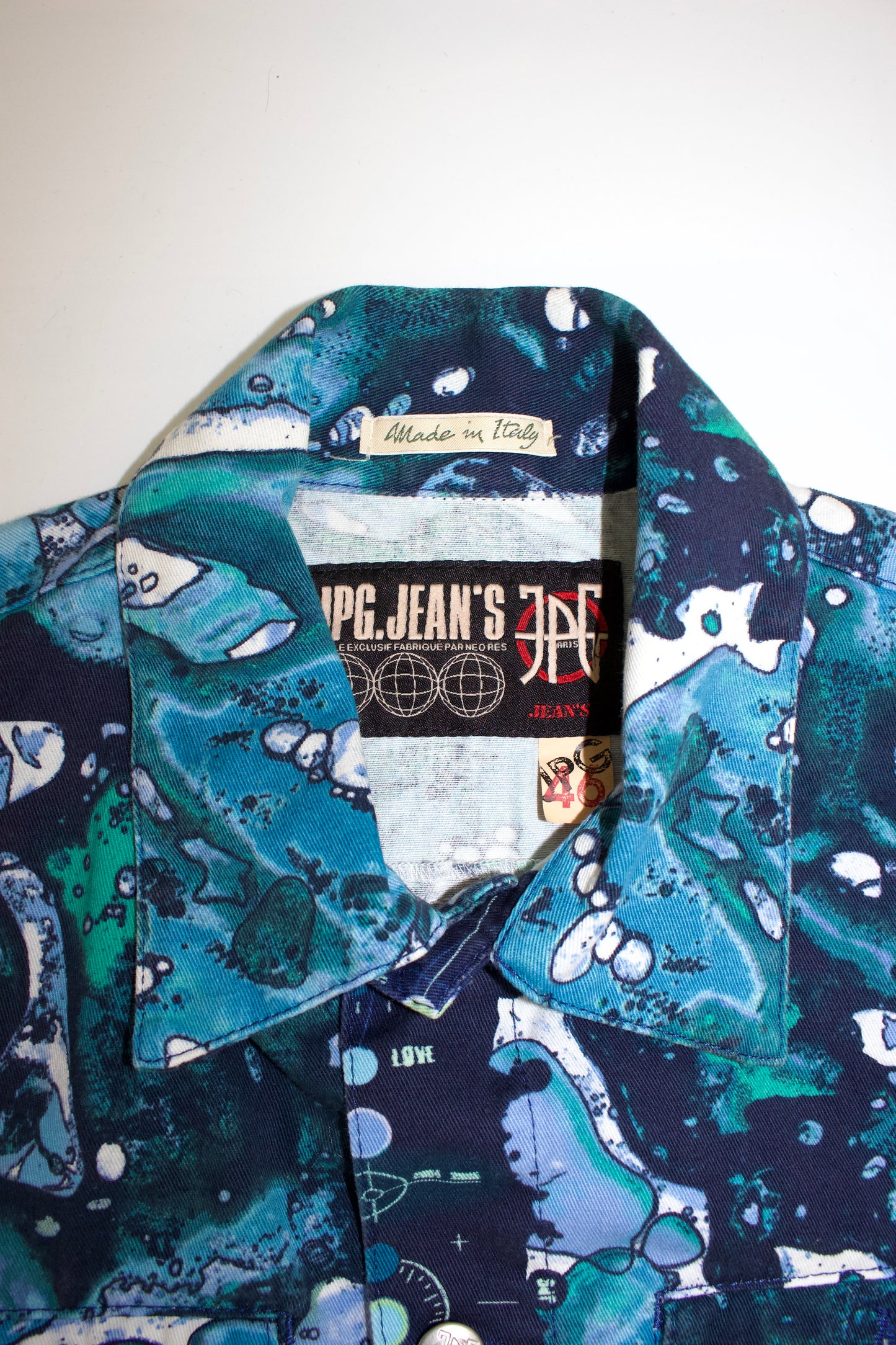 Jean Paul Gaultier SS 2001 blue printed jacket