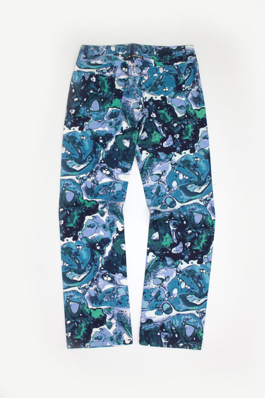 Jean Paul Gaultier SS 2001 blue printed jeans