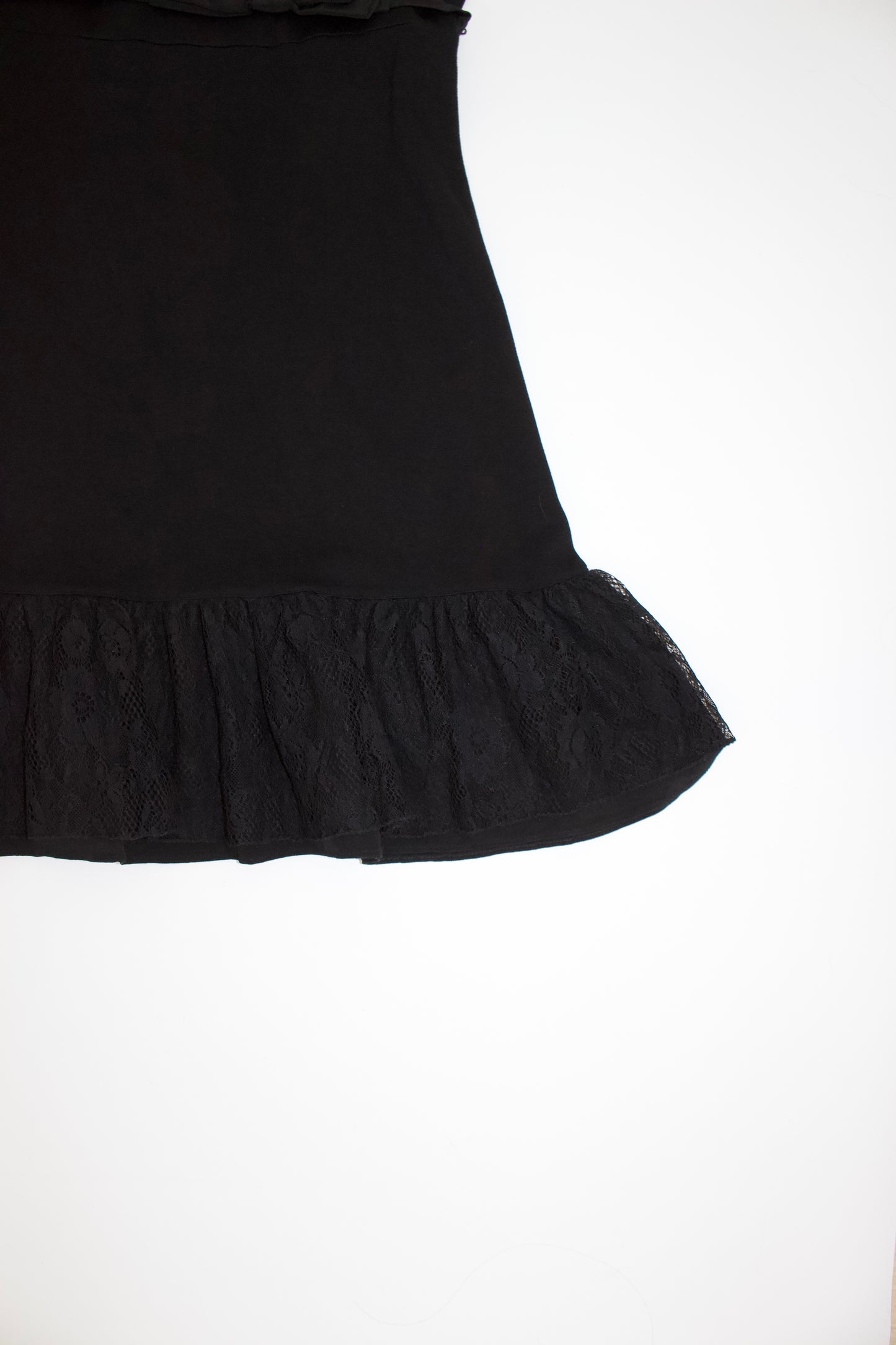 Miu Miu little black dress with bow tie and lace back