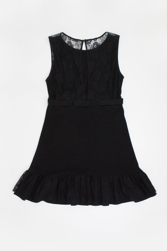 Miu Miu little black dress with bow tie and lace back