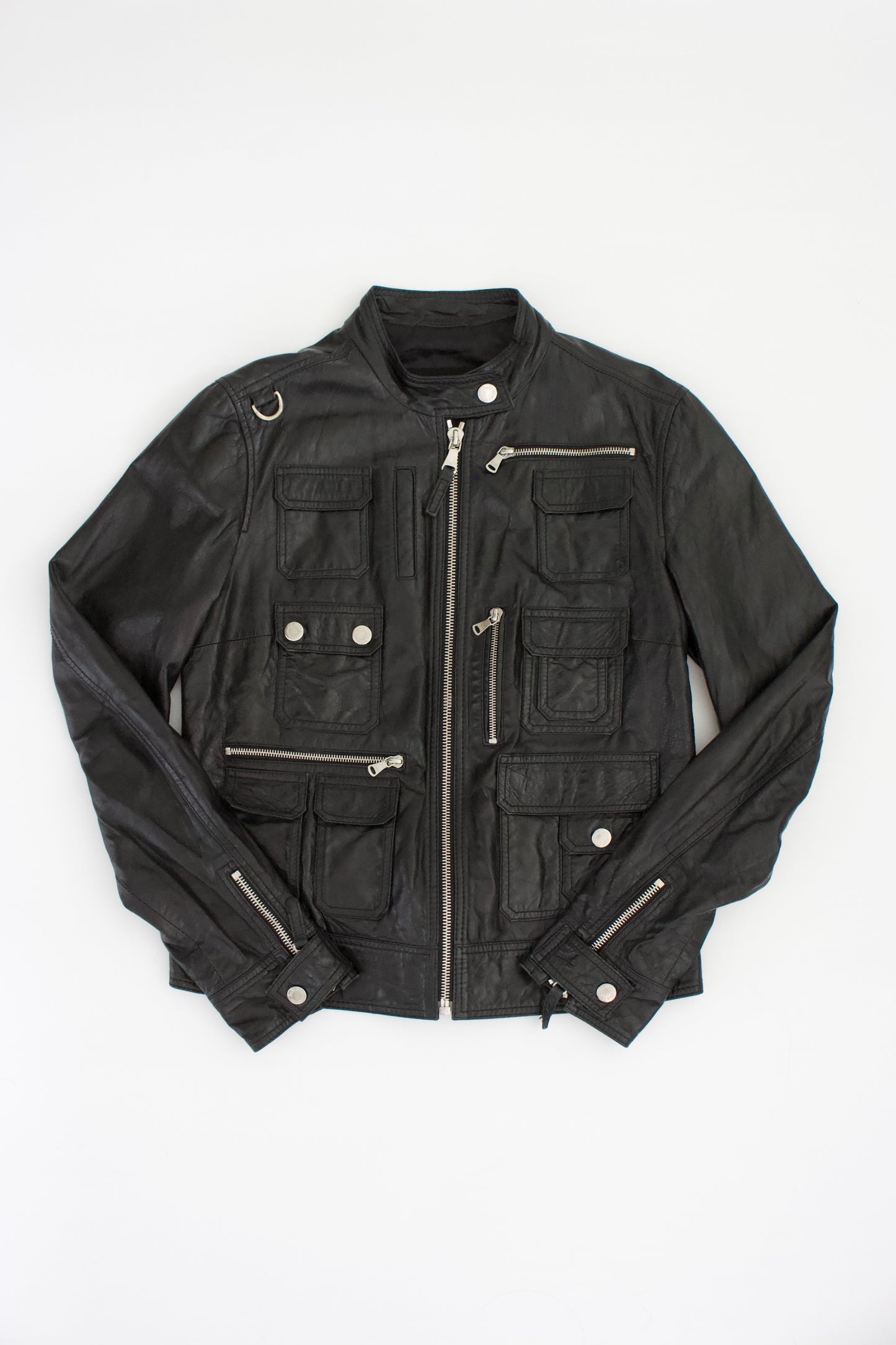 Dolce & Gabbana 2000s black leather multi-pocket jacket