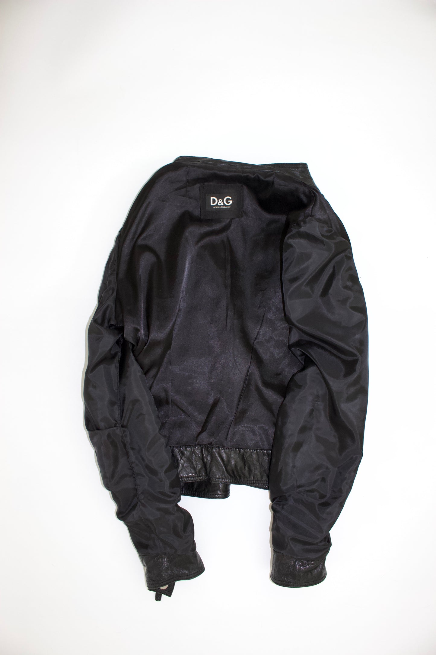 Dolce & Gabbana 2000s black leather multi-pocket jacket