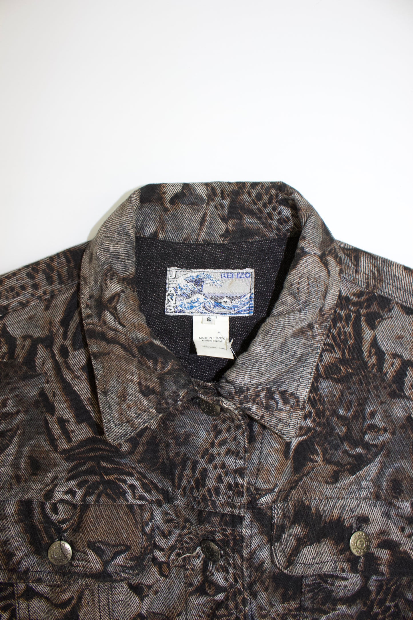 Kenzo 90s monochrome tiger print jacket