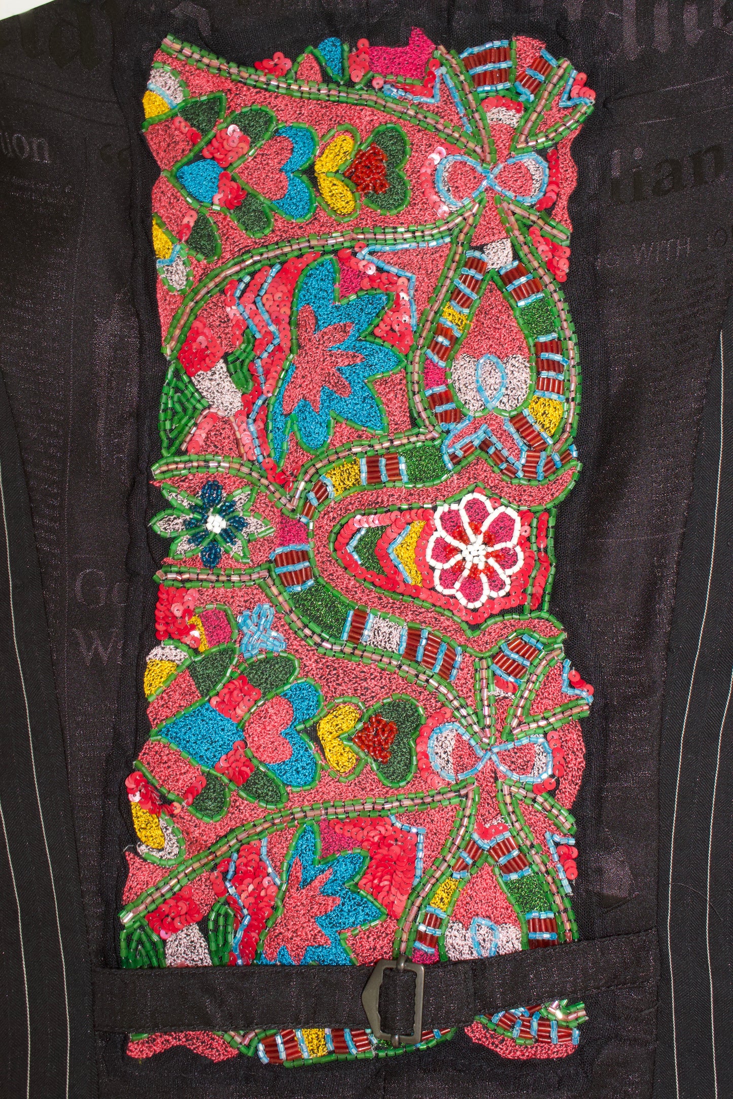 Galliano 2010s multi-coloured vest with sequins and embroidery