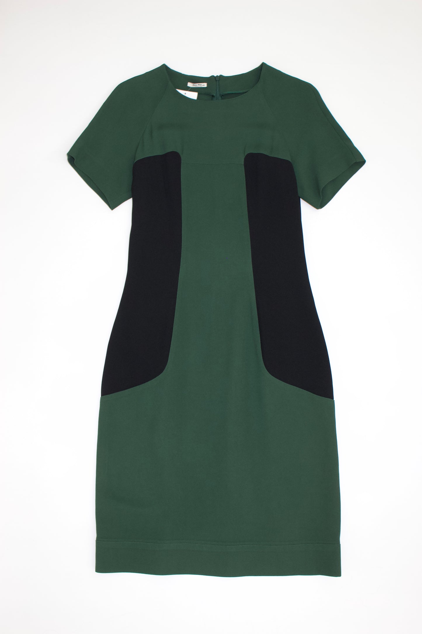 Miu Miu FW 2008 dark green dress with black inserts