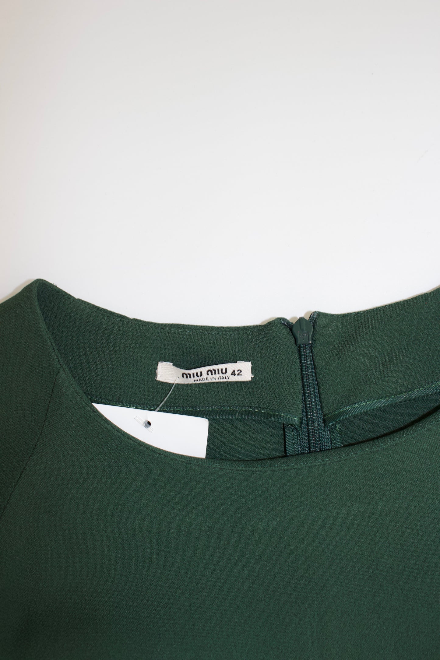 Miu Miu FW 2008 dark green dress with black inserts