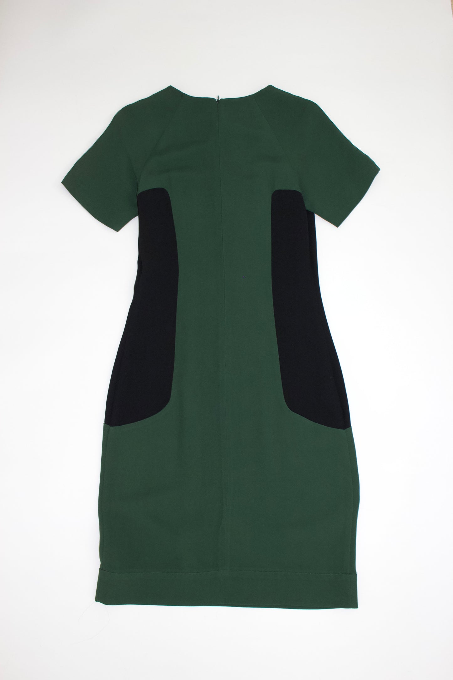 Miu Miu FW 2008 dark green dress with black inserts