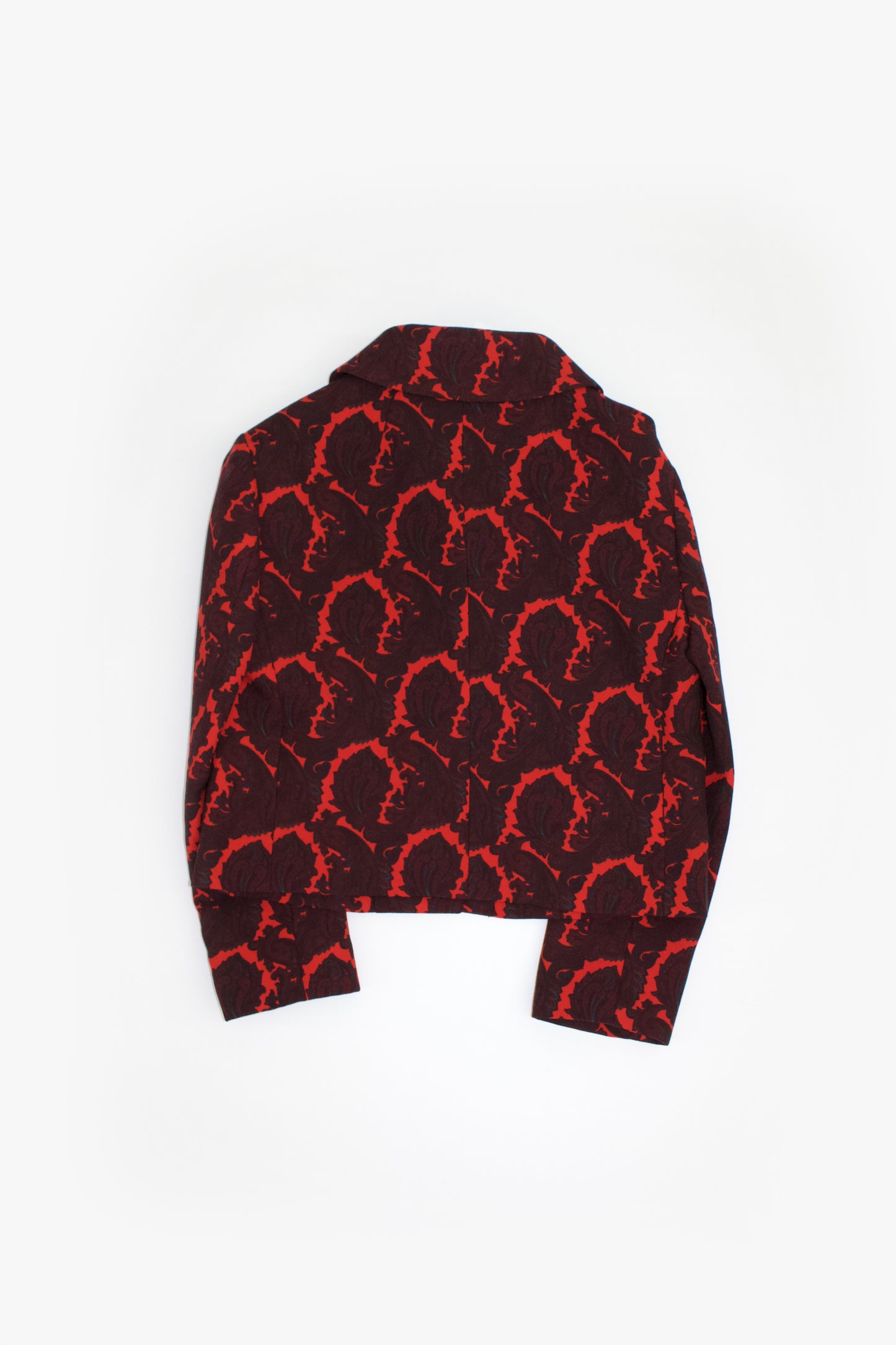 Miu Miu FW2005 red paisley-print wool blazer