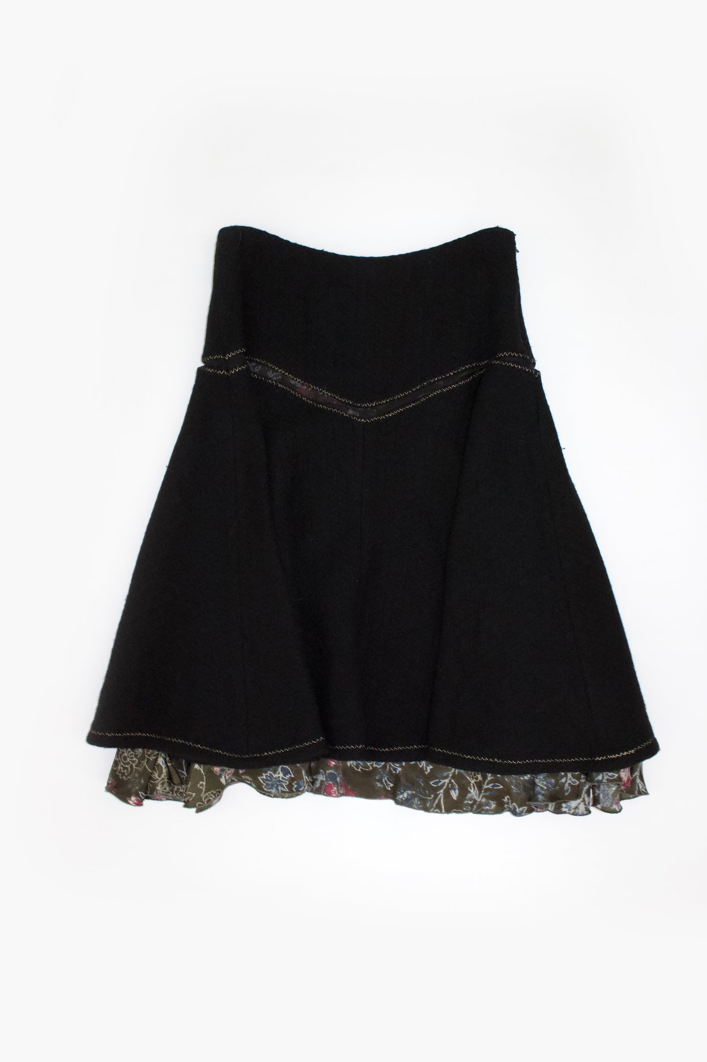 Roberto Cavalli black wool midi-skirt