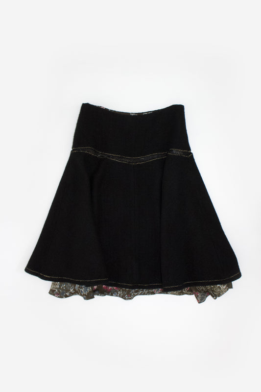 Roberto Cavalli black wool midi-skirt