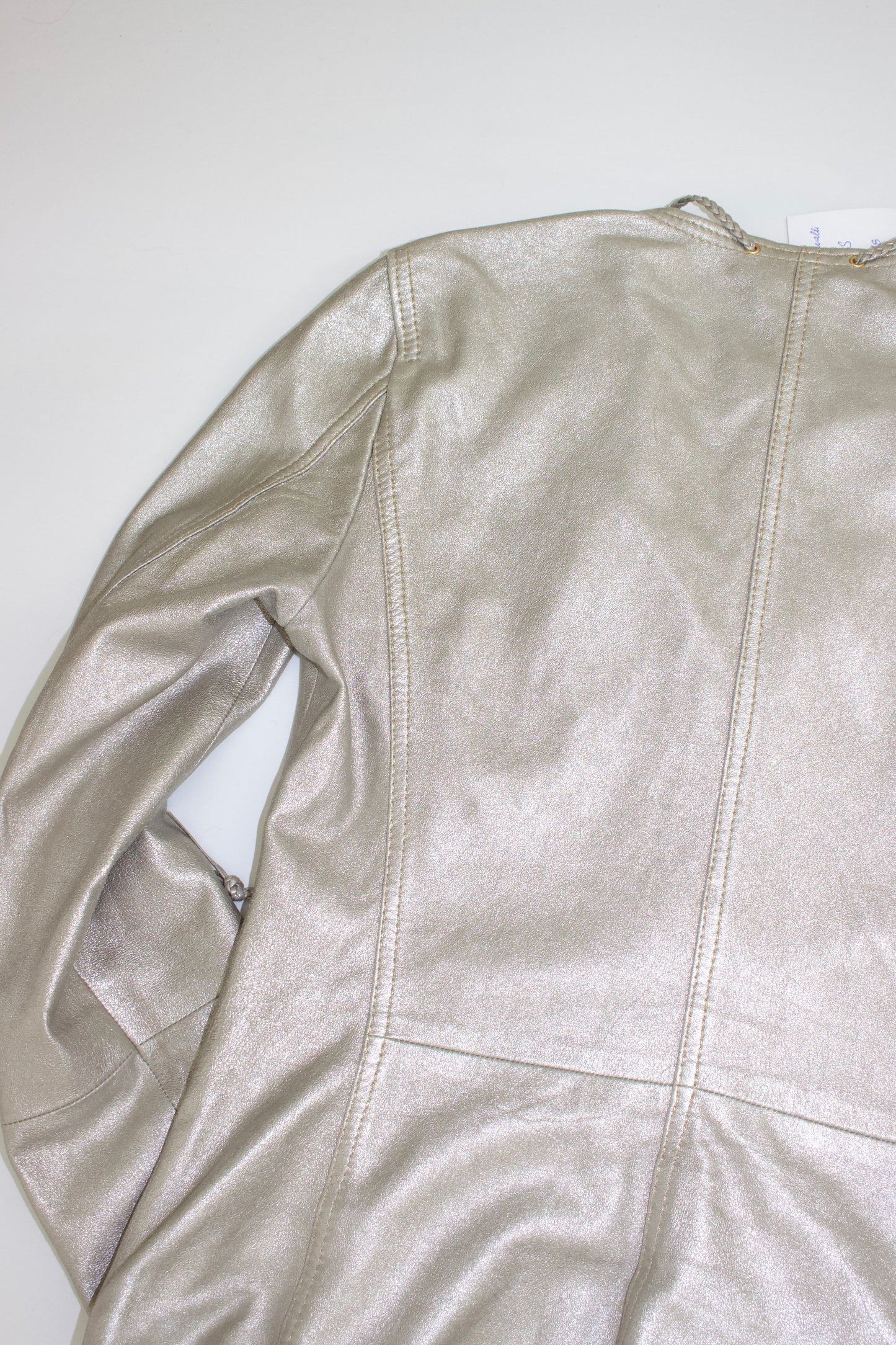 Roberto Cavalli 2000s silver leather jacket
