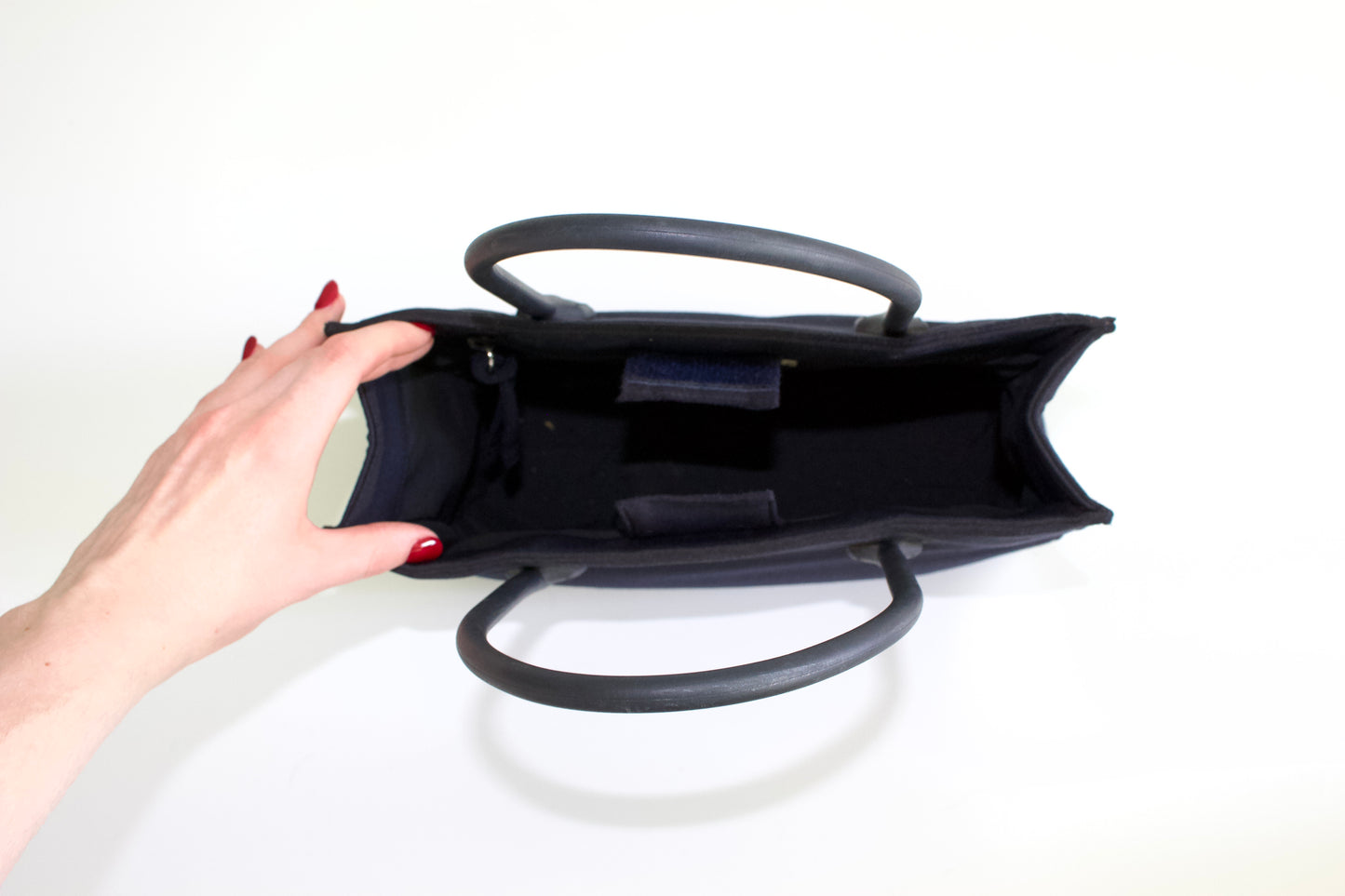 Miu Miu 2000s navy neoprene handbag with rubber handles