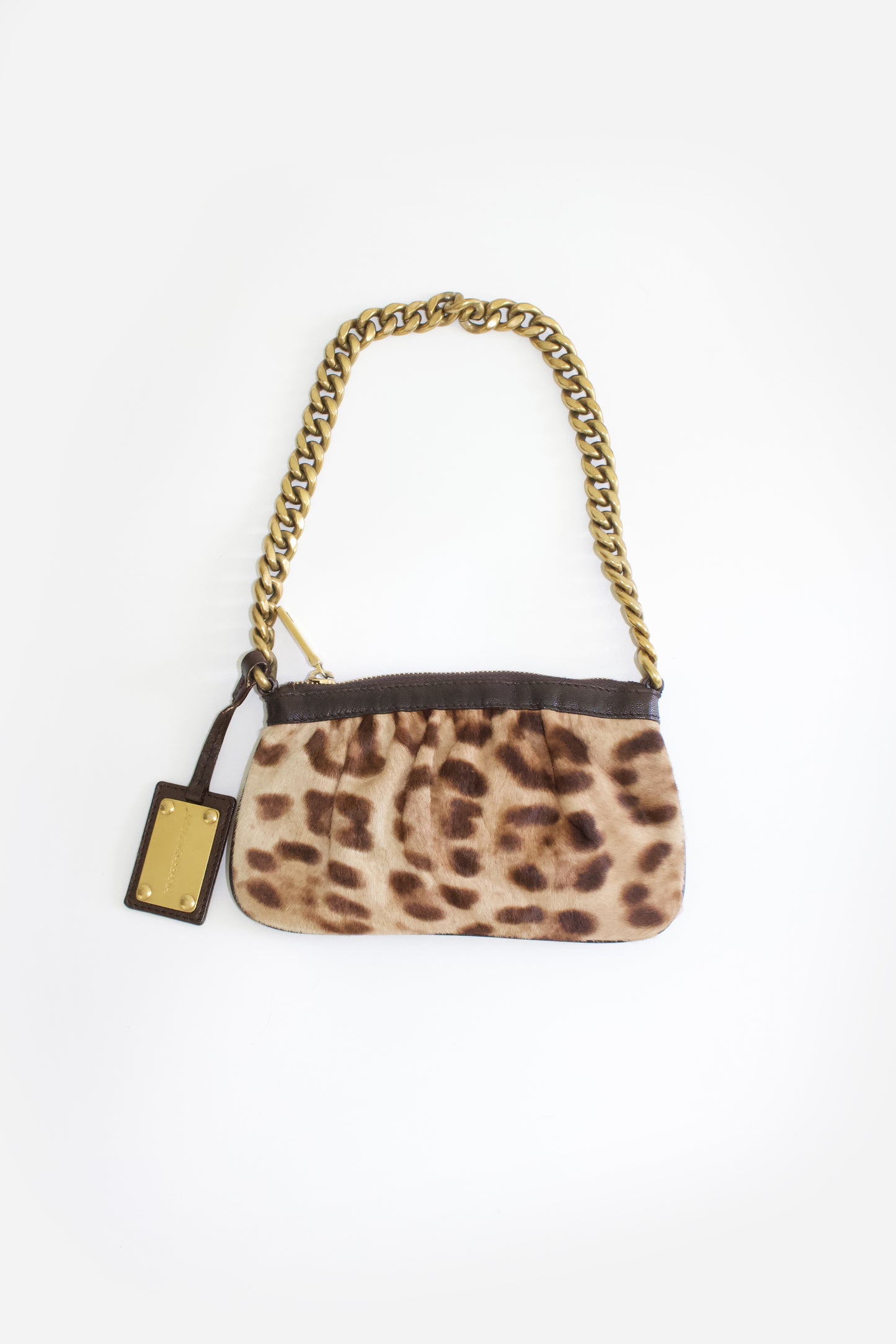 Dolce & Gabbana 2000s cheetah print cowhide shoulder bag