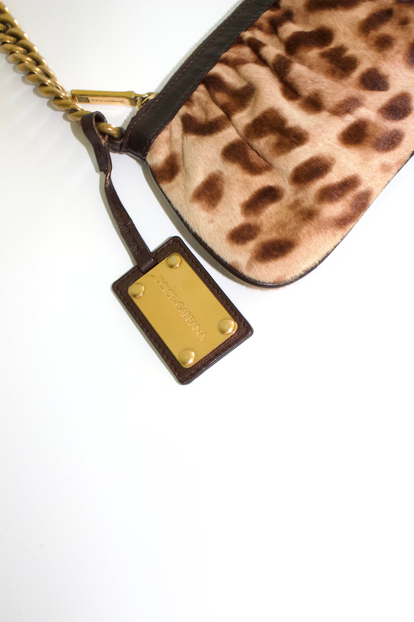 Dolce & Gabbana 2000s cheetah print cowhide shoulder bag