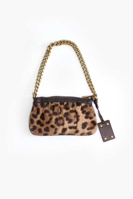 Dolce & Gabbana 2000s cheetah print cowhide shoulder bag