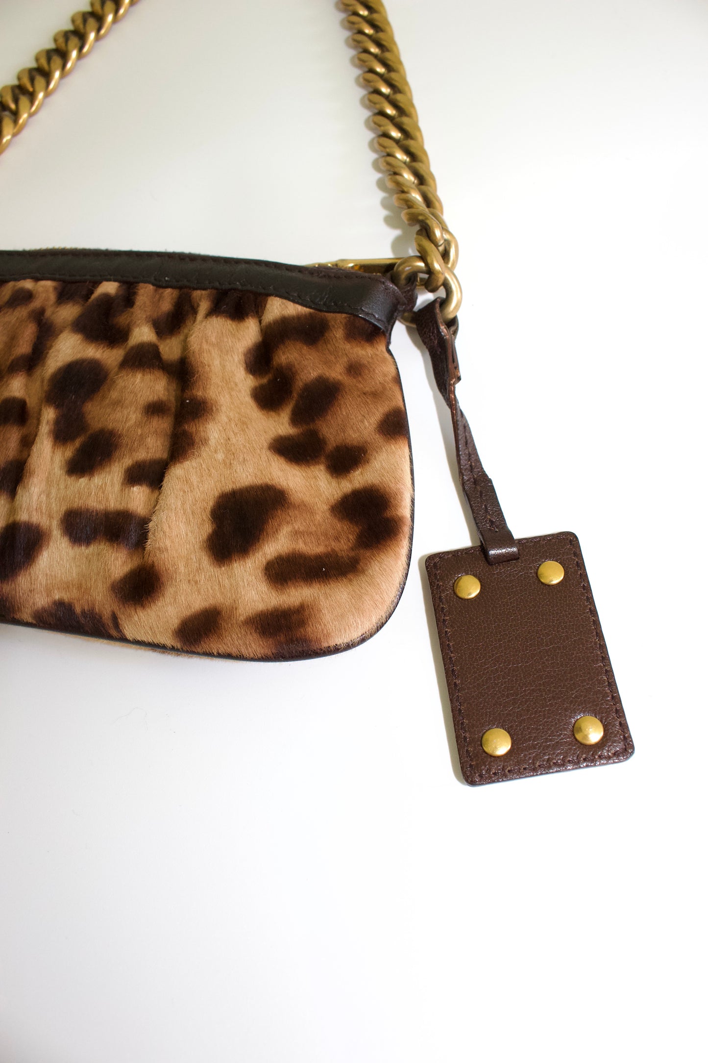 Dolce & Gabbana 2000s cheetah print cowhide shoulder bag