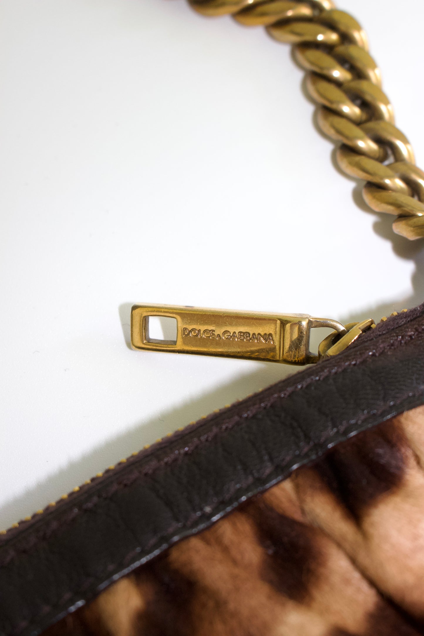 Dolce & Gabbana 2000s cheetah print cowhide shoulder bag
