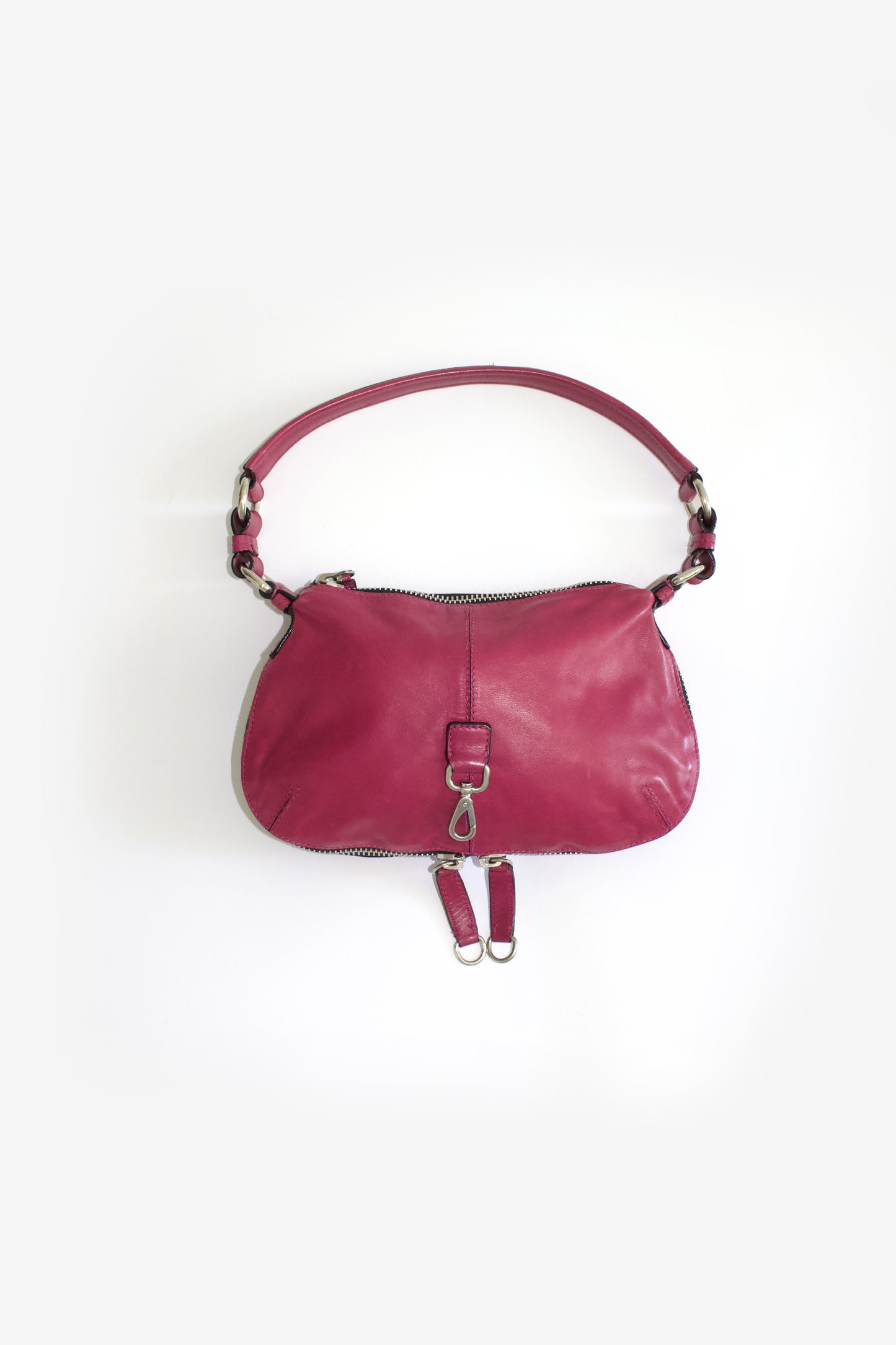 Miu Miu pink leather shoulder baguette