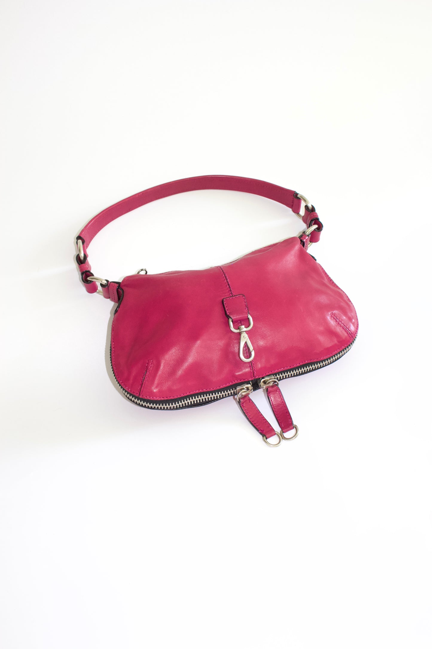 Miu Miu pink leather shoulder baguette