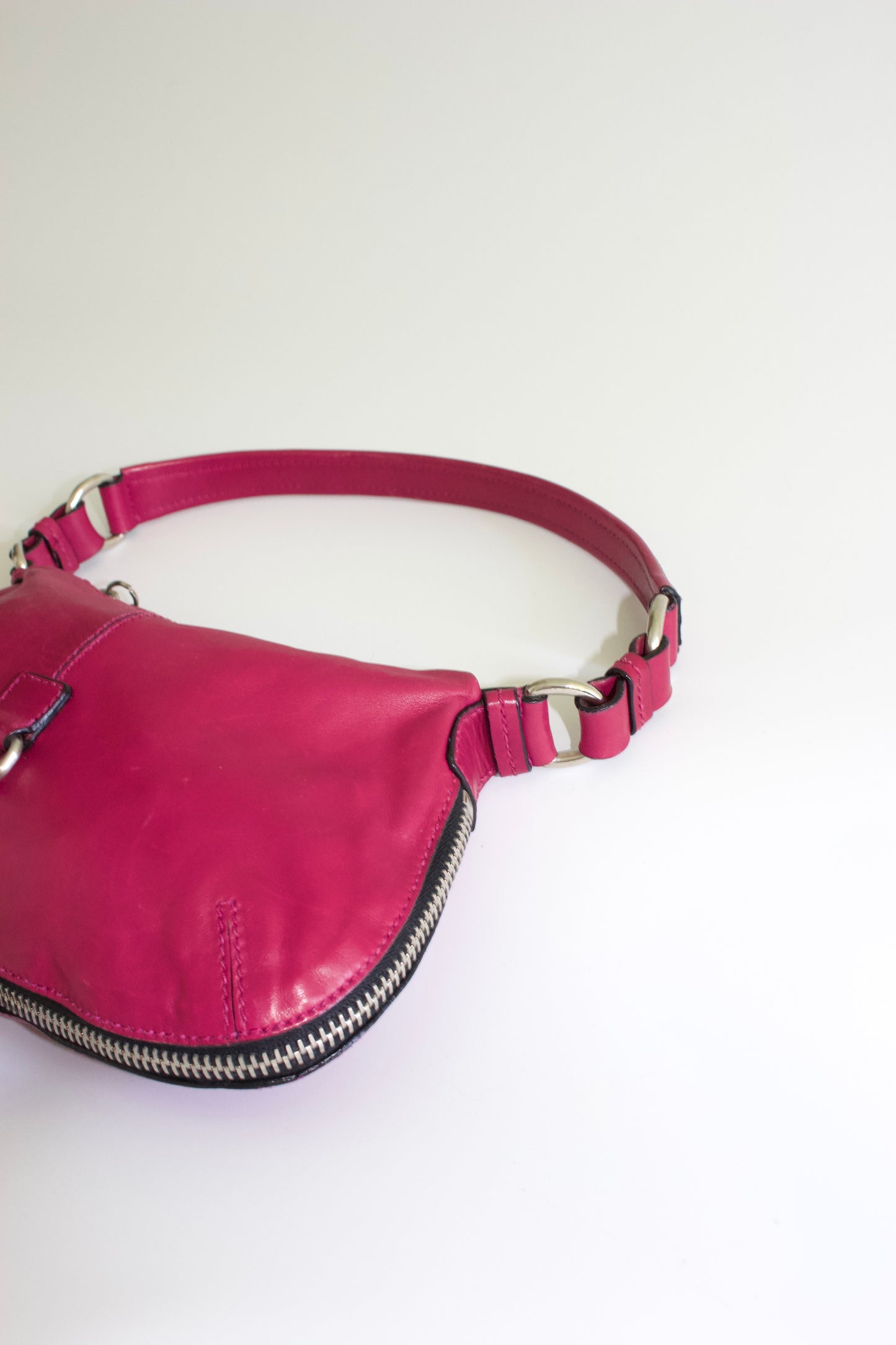Miu Miu pink leather shoulder baguette