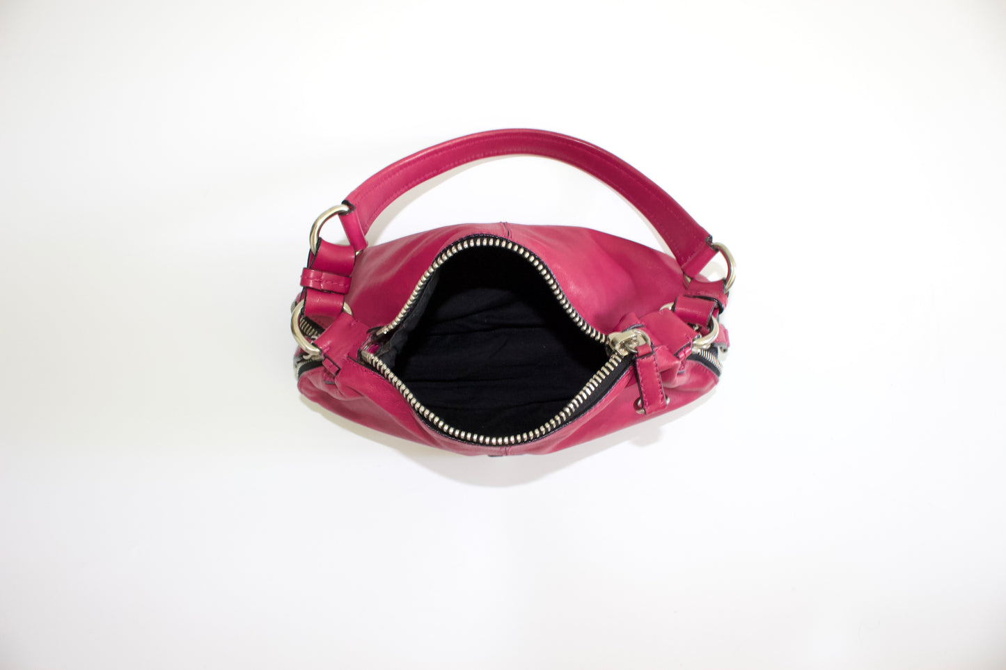 Miu Miu pink leather shoulder baguette